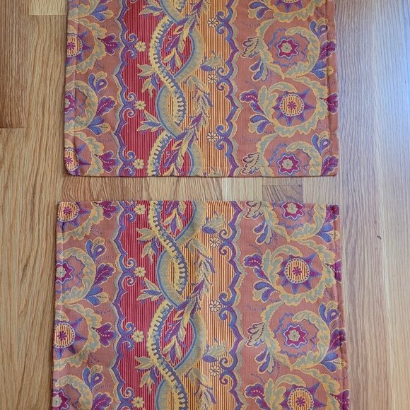 Orange Boho Tapestry Pillow Cover Set of 2 by Madura 16 x 16 - Picture 1 of 4